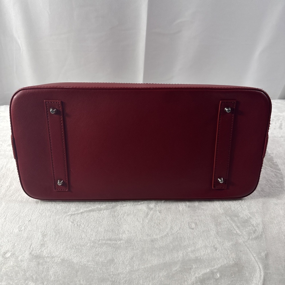 Pulicati Red Italian Leather Dome Bag - Picture 5 of 8